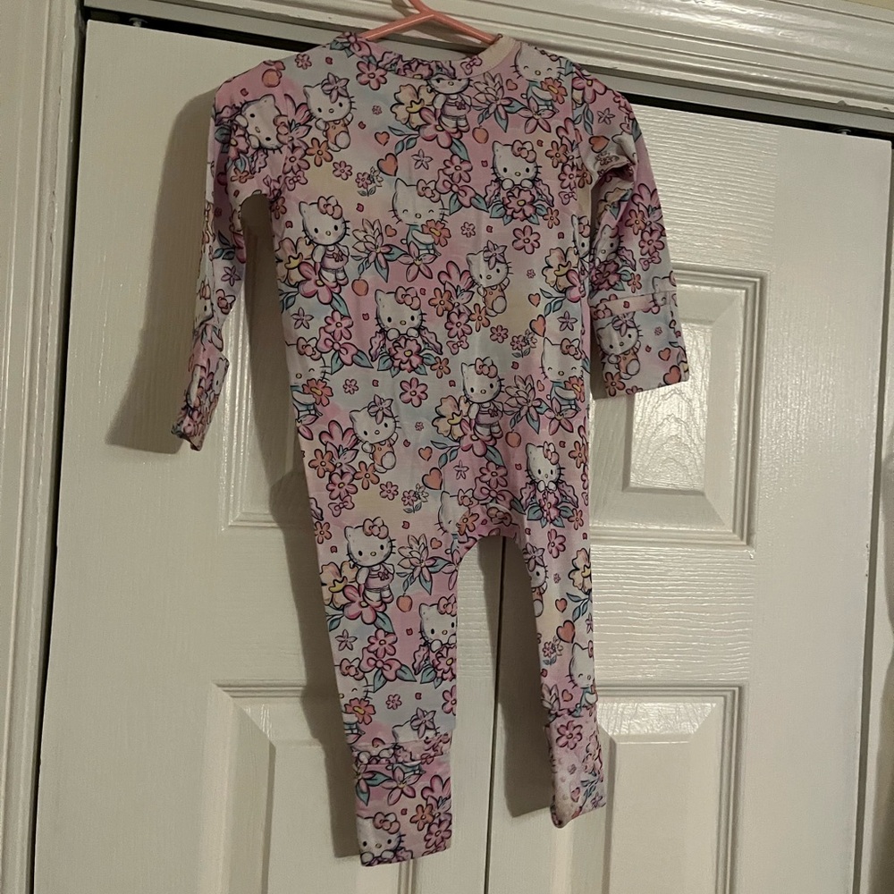 Hello Kitty Pink Floral Kids One Piece Footie - Picture 2 of 7